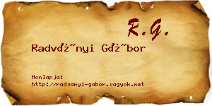Radványi Gábor névjegykártya