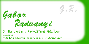 gabor radvanyi business card